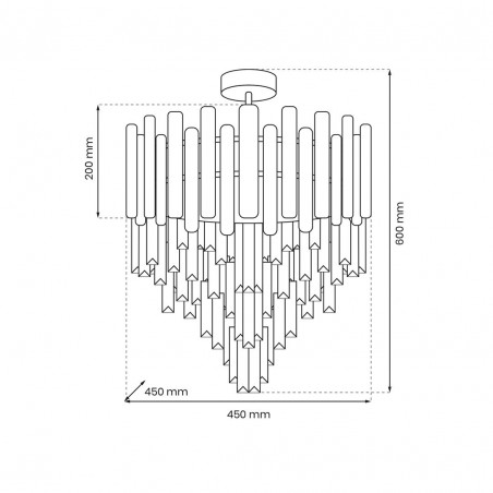 Lampa sufitowa MADISON GOLD 9xE14