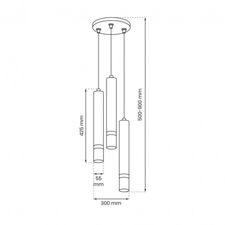 Lampa wisząca JOKER BLACK/CHROME 3xGU10
