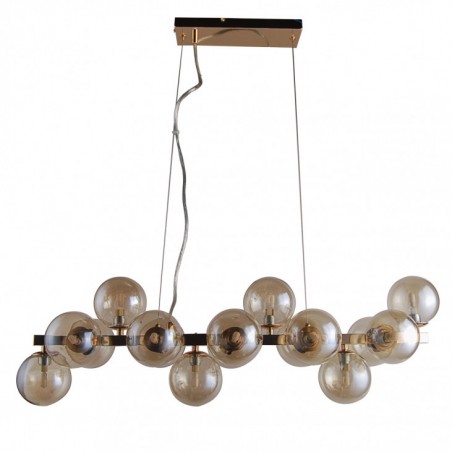 Lampa wisząca Marbelio PND-6161-16 GO+CO Italux , miodowy, stal, szkło, kulki
