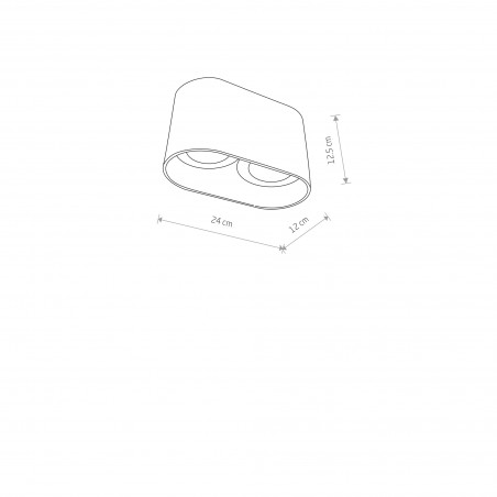 OVAL Czarny 2x75W