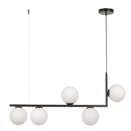 Lampa wisząca Andy 5 33611 czarny, klosz biały Sigma