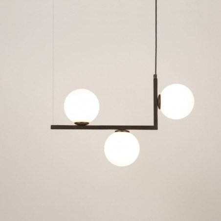 Lampa wisząca Andy 3 33609 czarny, klosz biały Sigma