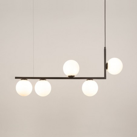 Lampa wisząca Andy 5 33611 czarny, klosz biały Sigma