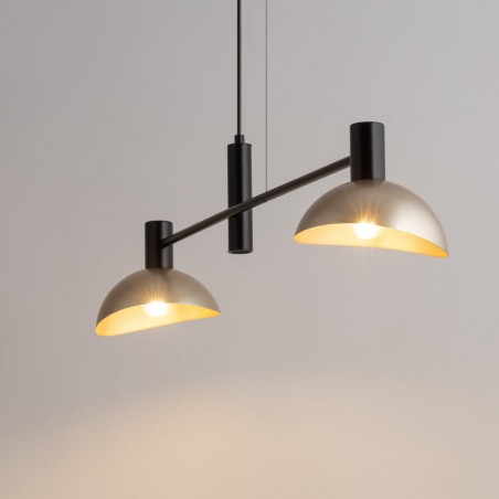 Lampa wisząca Artis 2 40566 czarny, klosz złoty Sigma