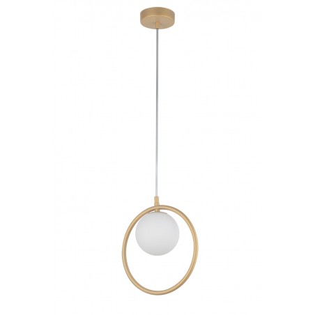 Lampa wisząca Aqua 1 33409 złoty beż, klosz biały Sigma