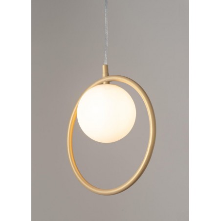 Lampa wisząca Aqua 1 33409 złoty beż, klosz biały Sigma