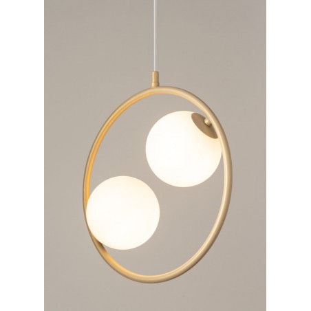 Lampa wisząca Aqua 2 33412 złoty beż, klosz biały Sigma