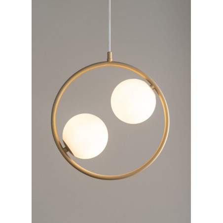Lampa wisząca Aqua 2 33412 złoty beż, klosz biały Sigma