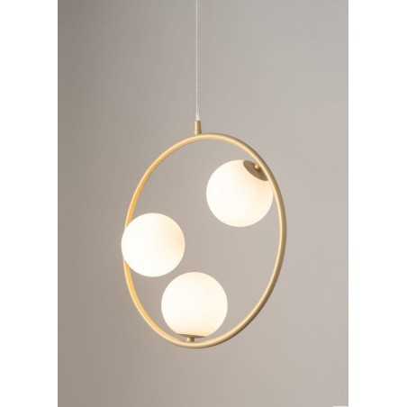 Lampa wisząca Aqua 3 33415 złoty beż, klosz biały Sigma