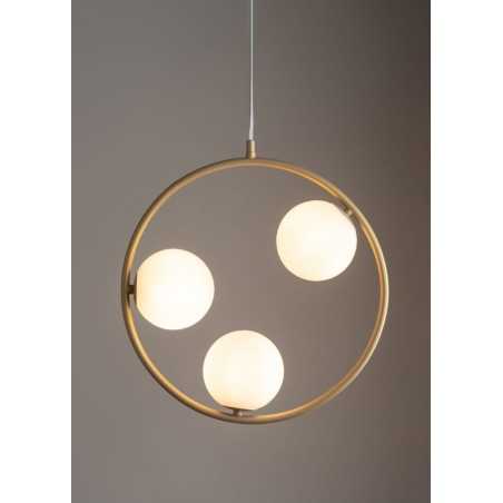 Lampa wisząca Aqua 3 33415 złoty beż, klosz biały Sigma