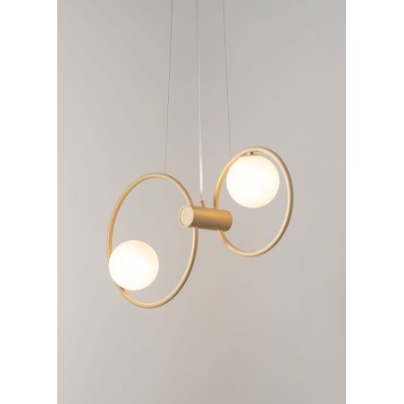 Lampa wisząca Aqua 2 33473 złoty beż, klosz biały Sigma