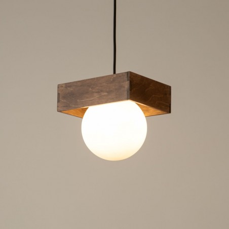 Lampa wisząca Bloom 1 33663 czarny, brązowy, klosz biały Sigma