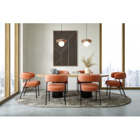 Lampa wisząca Bloom 1 33663 czarny, brązowy, klosz biały Sigma
