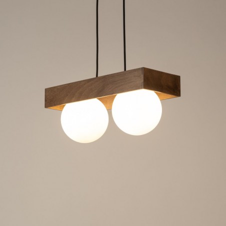 Lampa wisząca Bloom 2 33664 czarny, brązowy, klosz biały Sigma