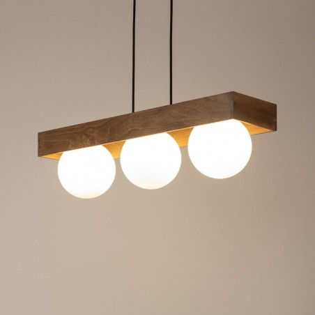 Lampa wisząca Bloom 3 33665 czarny, brązowy, klosz biały Sigma