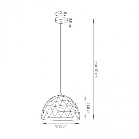 Lampa wisząca Diament M 31374 biały, miedź Sigma