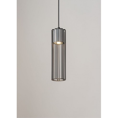 Lampa wisząca Fobia 1 33448 czarny, klosz czarny, srebrny Sigma