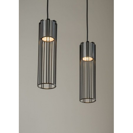 Lampa wisząca Fobia 2 33451 czarny, klosz czarny, srebrny Sigma
