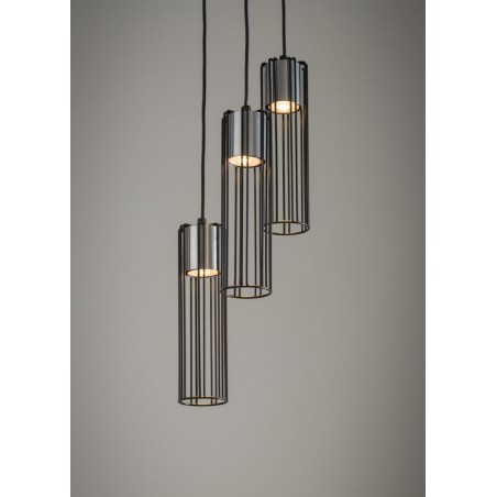 Lampa wisząca Fobia 3 33457 czarny, klosz czarny, srebrny Sigma