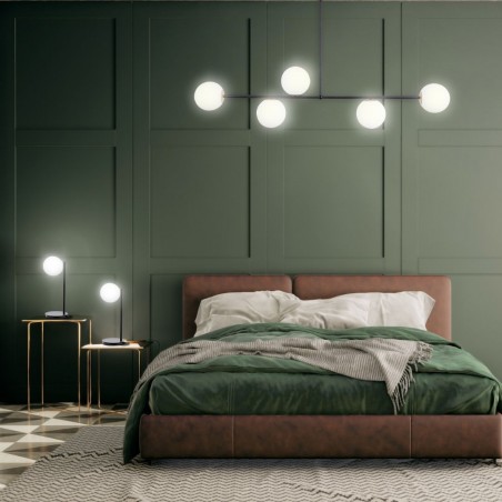 Lampka Gama 50201 czarny, klosz biały Sigma