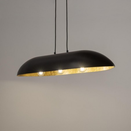 Lampa wisząca Gondola L 40632 czarny, klosz czarny, złoty Sigma