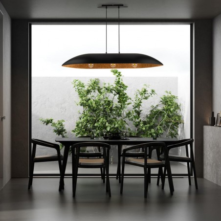 Lampa wisząca Gondola L 40634 czarny, klosz czarny, miedziany Sigma