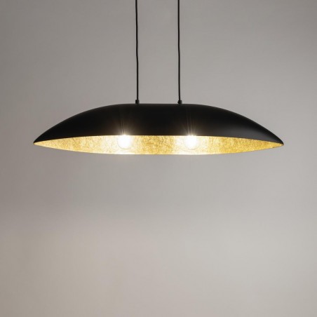 Lampa wisząca Gondola M 40633 czarny, klosz czarny, złoty Sigma