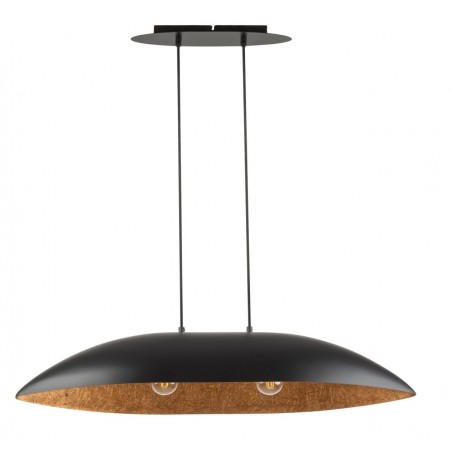 Lampa wisząca Gondola M 40635 czarny, klosz czarny, miedziany Sigma