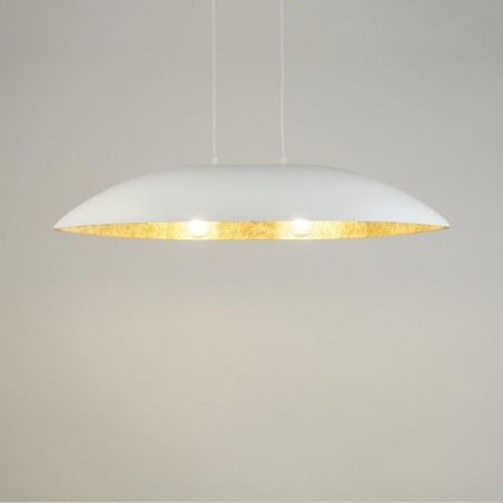Lampa wisząca Gondola M 40637 biały, klosz biały, złoty Sigma