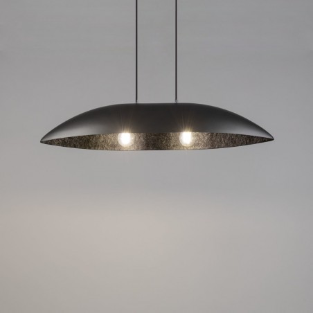 Lampa wisząca Gondola M 40643 srebrny, klosz srebrny, czarny Sigma