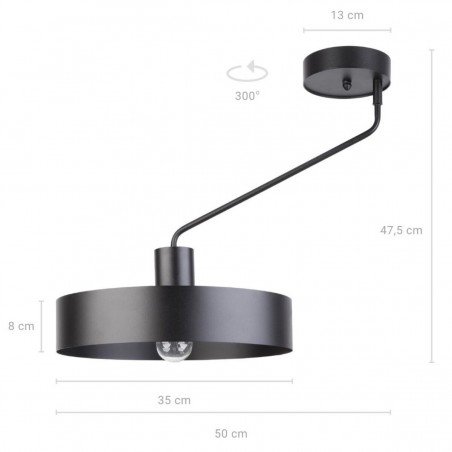Plafon Jumbo 1 31529 czarny Sigma