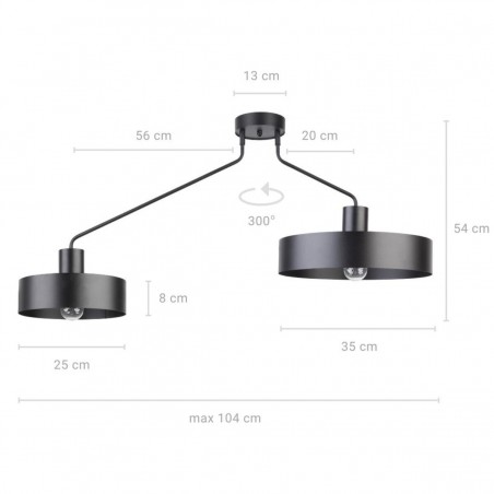 Plafon Jumbo 2 31531 czarny Sigma