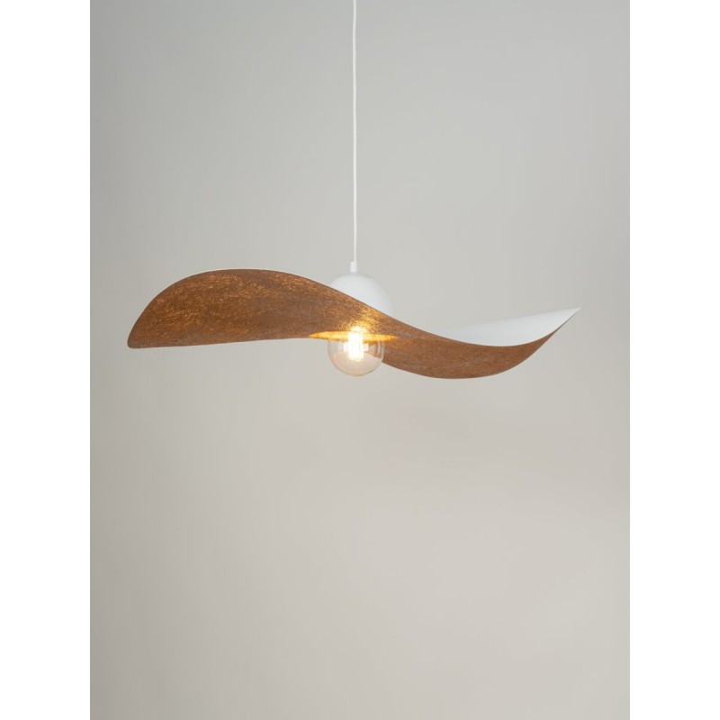 Lampa wisząca Kapello L 32337 biały, klosz biały, miedź Sigma
