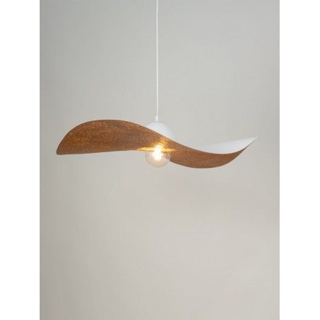 Lampa wisząca Kapello L 32337 biały, klosz biały, miedź Sigma