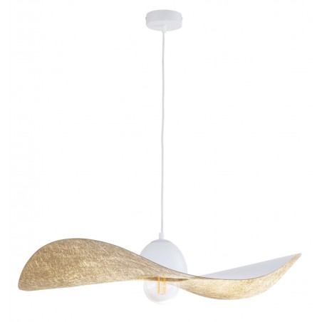 Lampa wisząca Kapello L 32338 biały, klosz biały, złoty Sigma