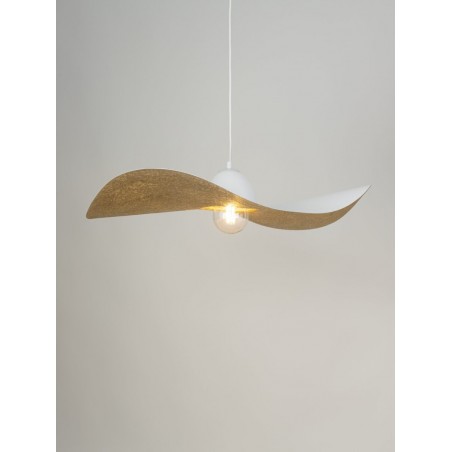 Lampa wisząca Kapello L 32338 biały, klosz biały, złoty Sigma