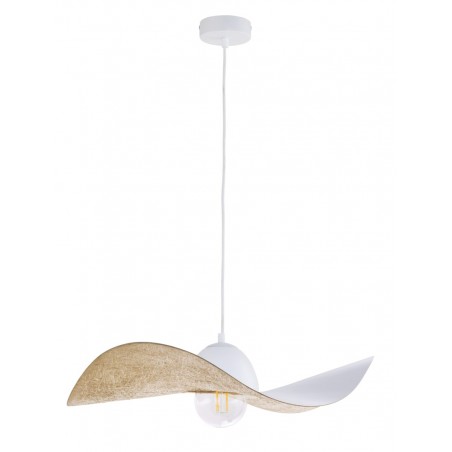 Lampa wisząca Kapello M 32345 biały, klosz biały, złoty Sigma