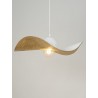 Lampa wisząca Kapello M 32345 biały, klosz biały, złoty Sigma