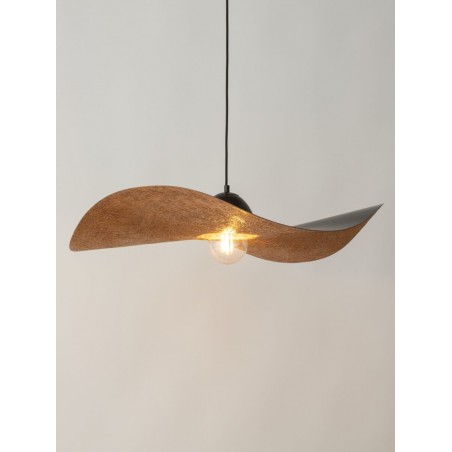 Lampa wisząca Kapello L 32339 czarny, klosz czarny, miedź Sigma