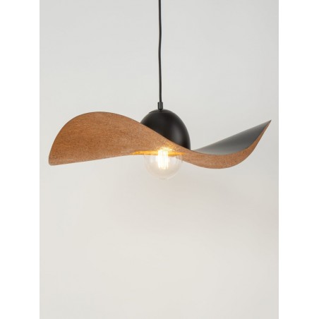 Lampa wisząca Kapello M 32346 czarny, klosz czarny, miedź Sigma