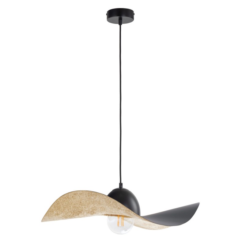 Lampa wisząca Kapello M 32347 czarny, klosz czarny, złoty Sigma