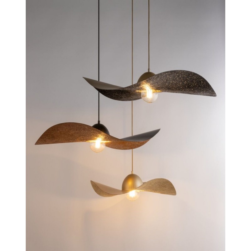 Lampa wisząca Kapello M 32347 czarny, klosz czarny, złoty Sigma