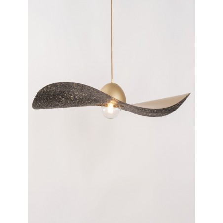 Lampa wisząca Kapello L 32342 złoty, klosz złoty, czarny Sigma