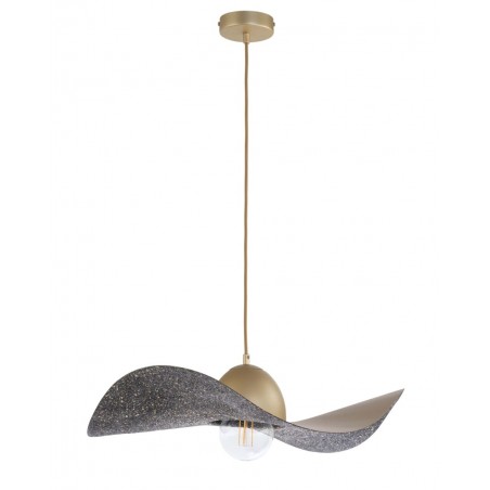 Lampa wisząca Kapello M 32349 złoty, klosz złoty, czarny Sigma