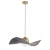 Lampa wisząca Kapello M 32349 złoty, klosz złoty, czarny Sigma