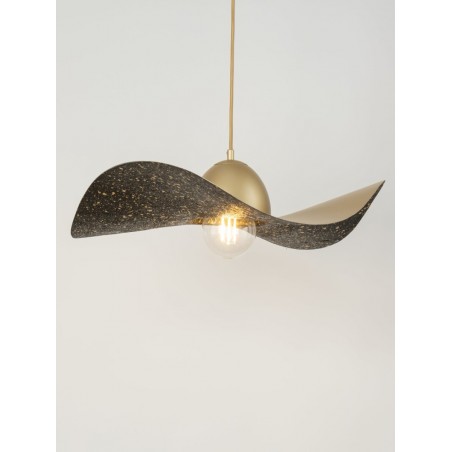 Lampa wisząca Kapello M 32349 złoty, klosz złoty, czarny Sigma