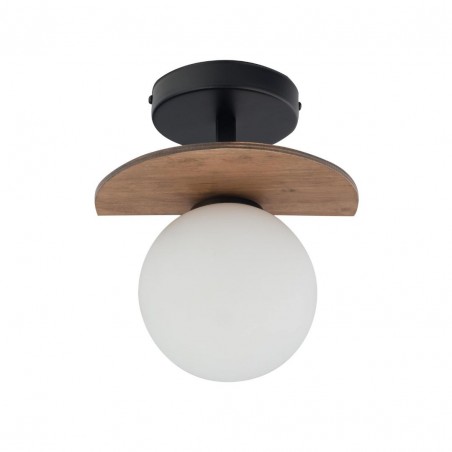 Plafon Mirror 1 33300 czarny, brązowy, klosz biały Sigma