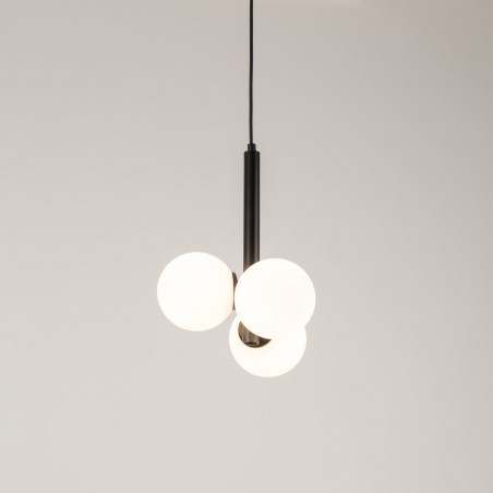 Lampa wisząca Perla 3 33486 czarny, klosz biały Sigma