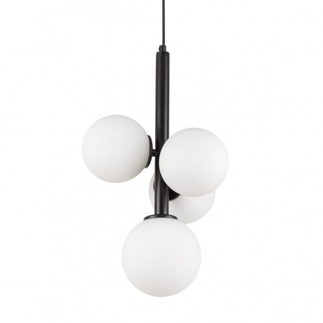 Lampa wisząca Perla 4 33487 czarny, klosz biały Sigma
