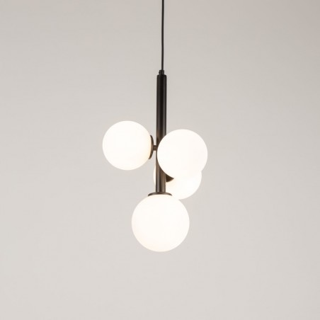 Lampa wisząca Perla 4 33487 czarny, klosz biały Sigma